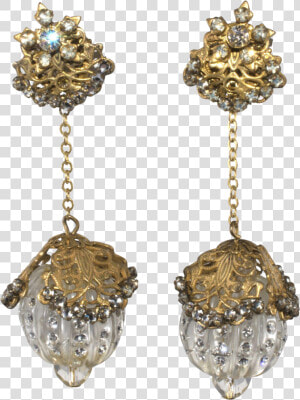 Miriam Haskell Long Dangle Glass Ball Earrings With   Earrings  HD Png Download