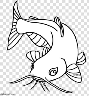 Fish Clipart Image Banner Transparent Library 28 Collection   Catfish Clipart Black And White  HD Png Download