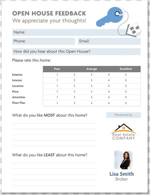 Real Estate Terminology Class Img responsive   Printable Realtor Open House Feedback Form  HD Png Download