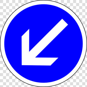 Traffic Sign  Keep Left  Sign  Regulatory Sign   Blue Arrow Sign Highway Code  HD Png Download