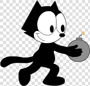 Collection Of Free Bomb Drawing Comic Download On Ui   Felix The Cat Carrying A Bomb  HD Png Download