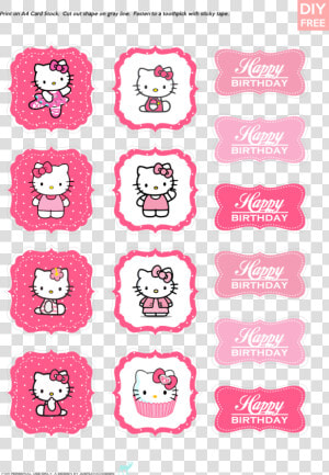 Transparent Hello Kitty Bow Png   Hello Kitty Cupcake Topper  Png Download