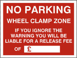 No Parking Wheel Clamp Fine Sign   Parking Visiteurs  HD Png Download