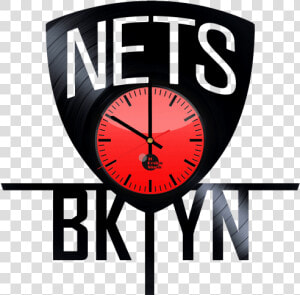 Brooklyn Nets Emblem Handmade Vinyl Record Wall Clock  HD Png Download