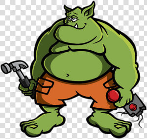 Ogre With Hammer   Ogre Cartoon  HD Png Download