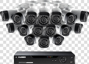 16 Channel Security Camera System With 16 Cameras And   Lorex Flir Camera  HD Png Download