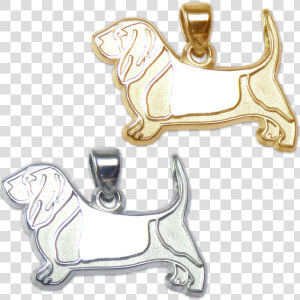 Basset Hound Charm Or Pendant In Sterling Silver Or   Cardigan Welsh Corgi  HD Png Download