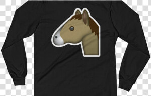 Men S Emoji Long Sleeve T Shirt Horse Face Just Emoji   Dexter Gordon T Shirt  HD Png Download