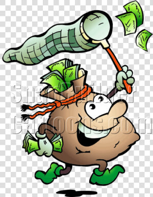 Money Bag Chasing Money   Chasing Money Bag  HD Png Download