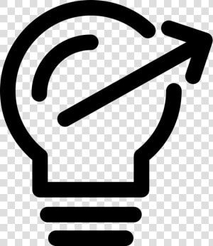 Light Bulb Outline With Thin Arrow To The Right   Lampada Com Seta Png  Transparent Png