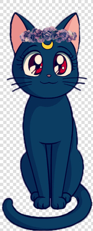 Sailor Moon Luna Sticker   Sailor Moon Cat Cute  HD Png Download