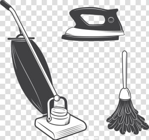 Vector Vacuum Mop Bucket   Broom And Vacuum Vector  HD Png Download