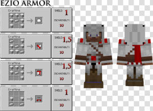 Minecraft Ezio Skin   Png Download   Assassin  39 s Creed Banner Minecraft Recipe  Transparent Png