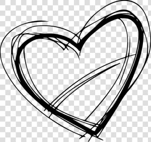 Clip Art Heart Sketch Free Techflourish   Heart Black And White Sketch  HD Png Download