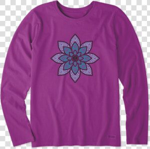 Women S Primal Lotus Long Sleeve Crusher Tee   Long sleeved T shirt  HD Png Download