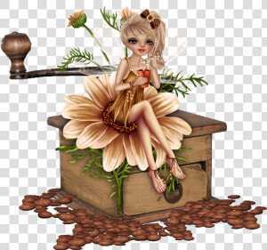  fairy  cute  nature  flowers  flower  sittingdown   Brown Flower Clip Art  HD Png Download