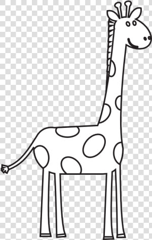 Clip Art Caricature Cute Borders Vectors   Black And White Giraffe Clip Art  HD Png Download