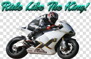 Ride Like The King Png Image Download   Motorcycle With Driver Png  Transparent Png