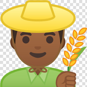 Man Farmer Medium Dark Skin Tone Icon   Rice Farmer Emoji  HD Png Download