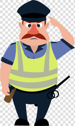 Salute Police Officer Security Guard Cartoon People   Police Officer Cartoon Png  Transparent Png