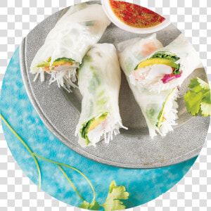 6 Cut Each Spring Roll In Half And Serve With Accompanying   Gỏi Cuốn  HD Png Download