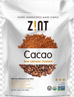 Zint Raw Organic Cacao Powder  HD Png Download