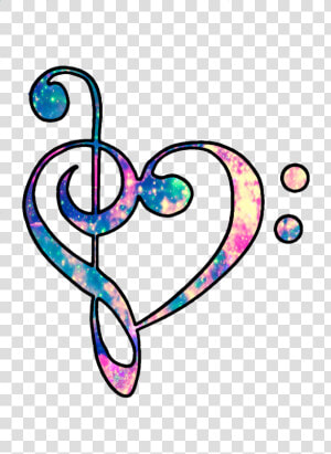  ftestickers  hearts  love  music  trebleclef  musicnotes   Colorful Treble Clef Heart  HD Png Download