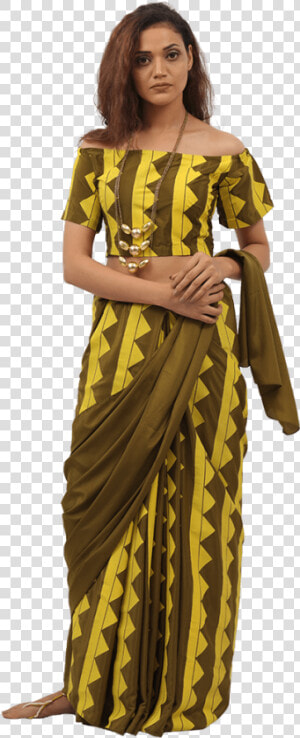 Bahubali 2 Olive Triad Blouse  Pants  amp  Saree  HD Png Download