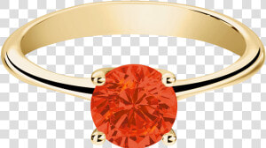 Basel Fire Opal Orange In Yellow Gold   Engagement Ring  HD Png Download