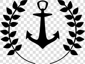 Anchor Laurels Sailor Marine Tattoo   Sailor Anchor Black And White Png  Transparent Png