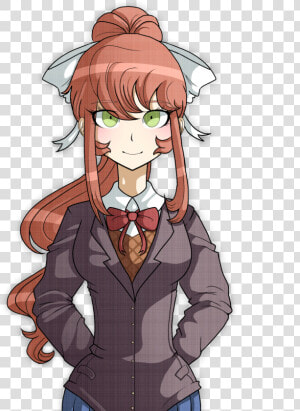  monika  justmonkia  heh   Doki Doki Literature Club Danganronpa Style  HD Png Download