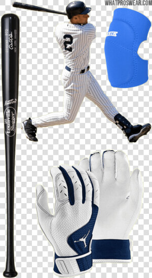 Derek Jeter Bat  Derek Jeter Batting Gloves  Derek   White Jordan Football Gloves  HD Png Download