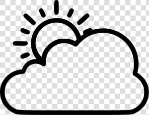 Png Library Clouds Svg Art   Sun And Clouds Clipart Black And White  Transparent Png