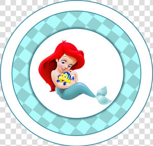 Ariel And Flounder  Toppers Or Free Printable Candy   Little Mermaid Baby Ariel  HD Png Download