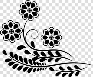 Flower  Embellishments  Cane  Foliage   Design Flower Line Art  HD Png Download