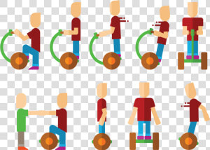 Playing Segway Vector  HD Png Download