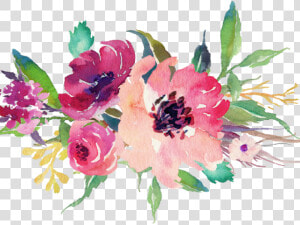 Peony Clipart Floral   Watercolor Floral Bouquet  HD Png Download