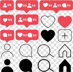  icon  symbol  instagram  insta  blackwhite  color   Heart  HD Png Download