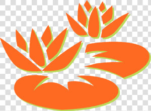 Vector Illustration Of Lotus Flower Or Water Lily Aquatic   Flower Orange Lotus Png  Transparent Png