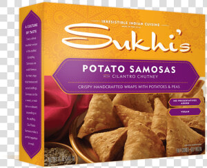 Clip Art Frozen Vegan Potato Samosas   Sukhi  39 s Potato Samosa With Cilantro Chutney  HD Png Download