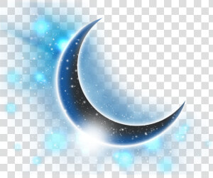 Blue Light Fantasy Computer Crescent File Clipart   Crescent Moon Png  Transparent Png