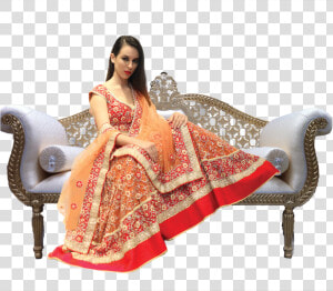 Red Orange Lehenga   Photo Shoot  HD Png Download