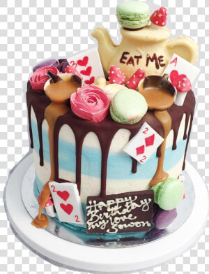 Birthday Cakes Png Free Download   Alice In The Wonderland Birthday Cake  Transparent Png