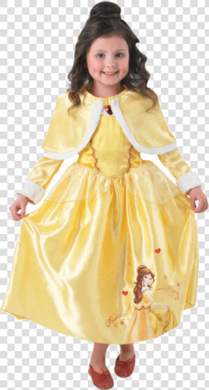 Child Disney Belle Costume With Cape   Kids Fancy Dress Png  Transparent Png