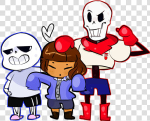 Sans Papyrus And Frisk  HD Png Download