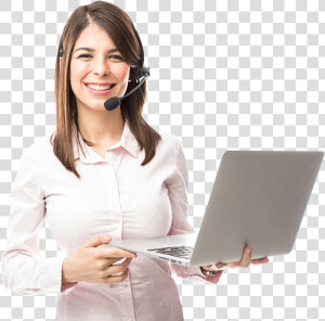 Technical Support Lady With Laptop   Girl  HD Png Download