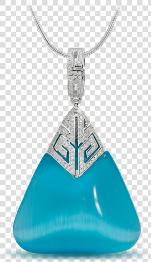 Bermuda Triangle Classic With Snake Chain   Baby Blue Cats Eye Necklace Bermuda  HD Png Download