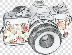  retro  camera  flowers   Camera Drawings  HD Png Download