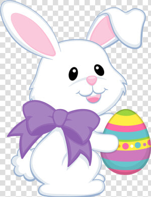 Easter Cute Bunny With Purple Bow Transparent Png Clipart   Cute Easter Bunny Clipart  Png Download