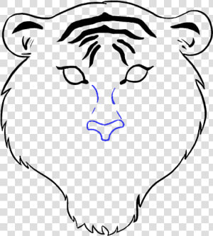 How To Draw Tiger Face   Simple Easy Tiger Drawing  HD Png Download